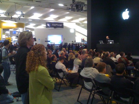 As always Apple's booth is a standing room only event all day long. 