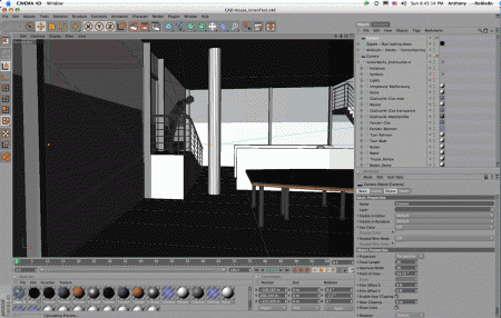 06 - A sample Vectorworks-imported file from Maxon. On the far right is the Object Manager. Note the presence of the Vectorworks application icon. The whole import is organized under Vectorworks_Endresultat.m.