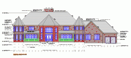 02 - A sample VersaCAD produced architectural elevation at working drawing level.