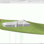 08 - Rendered site with a Massing Model inserted.