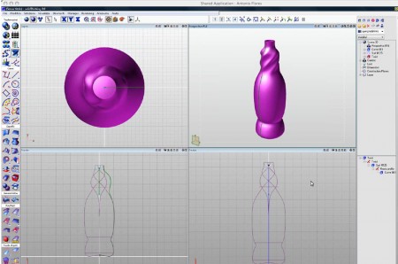 03 - A group of vertices can be edited and manipulated at once...in this case we are seeing a twist manipulation effect transform the bottle design.