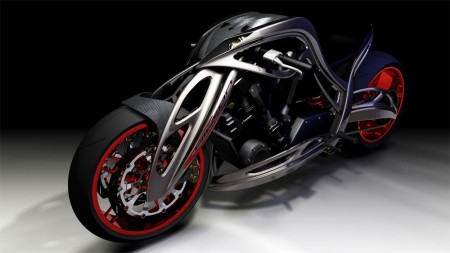 09 - The results of the morphogenesis work led eventually to this finished design of the motocycle. solidThinking 8 Inspire with morphogenesis technology became the unique basis of inspiration for this stunning bike design.