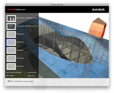 01- Sledgehammer version of AutoCAD for Mac Beta. Autodesk appears to be serious about producing a native version of its flagship design CAD program for Apple's platform after being not available for over 18 years. 
