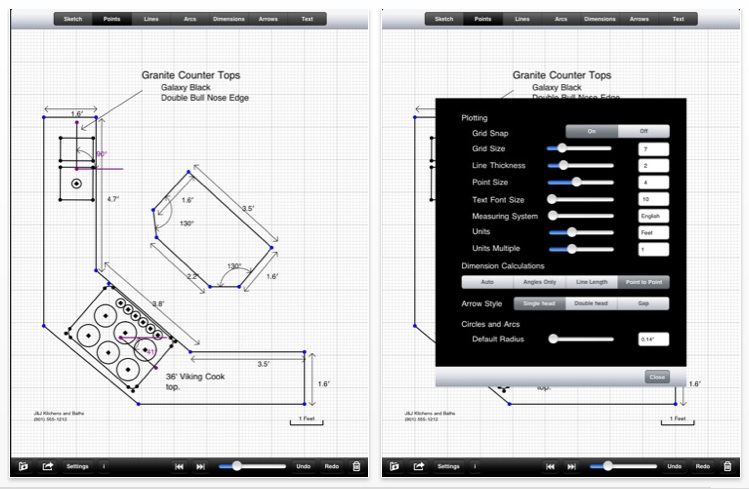 GraphPad Engineering Design app for iPad Architosh