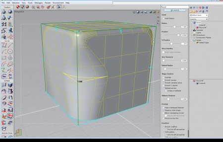 12 - Different radii can be applied to sections of an edge to produce results such as this. Basic transformations to edges even this way can create sophisticated shapes from basic geometry. 