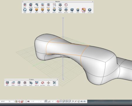 02 - formZ 8's new Subdivision surface modeling tools include a "bridging" command as well as twist tools and more.