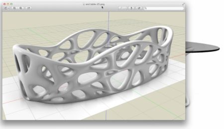 06 - This organic base for a table was created using the new SubDs technology in formZ 8. The resulting forms are solids based on high-quality meshes that are ideal for 3D printing. 