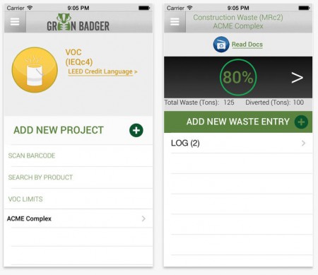 02 - More screenshots from Green Badger Documentation, the app that simplifies the LEED process for AECO professionals. 