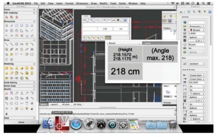 02 - A screenshot of CorelCAD 2015 on Mac, a fully native DWG-file based 2D/3D CAD system. 