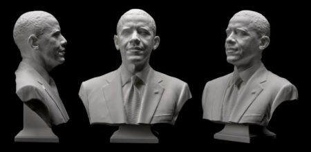 01 - Digital portraits of the first digitized 3D presidential bust. (courtesy of Smithsonian Institute-DPO. All rights reserved)