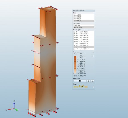01 - analysis of normal modes on a conceptual skyscraper structure. 