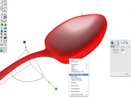 05 - quad mesh subdivision based model of a spoon. 