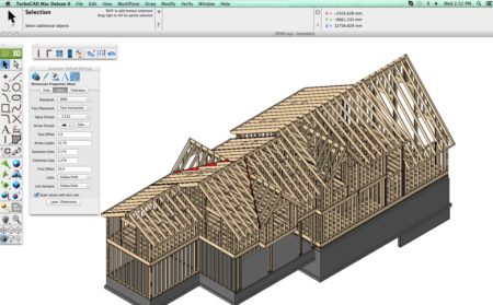 13 - TurboCAD Mac Pro 8 as an ACIS-based solid's modeler can model just about anything, architecture included. The program features many parametric tools for AEC. 
