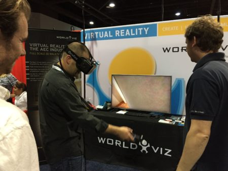 01 - Pete Evans trying on and exploring the Oculus Rift at the InsiteVR booth. 