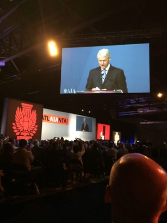 President Bill Clinton gave the primary keynote address at the AIA National Convention in Atlanta