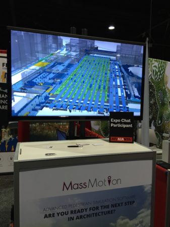 01 - An image of MassMotion by Oasys at AIA Atlanta on the show floor. 