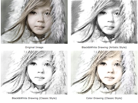 AKVIS Sketch - "Little Girl in Parka" by Tom Watson. All drawings were created from photographs and illustrate the software's possibilities.