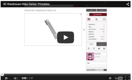 04 - 3D Warehouse Video Series: Printables