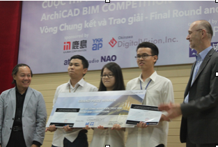 01 - Bence Kovacs, VP GRAPHISOFT Asia (right), with the winners of the ARCHICAD BIM Competition, Vietnam