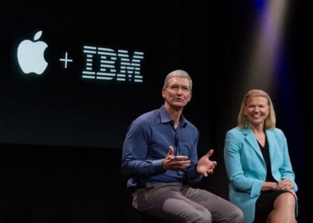 01 - Tim Cook, CEO of Apple with IBM CEO Ginni Remetty. (image: Apple)