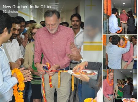 01 - CAD & Lord Ganesha: Graebert India's new office was inaugurated by CEO Wilfried Gräbert in Noida, India. Image by Graebert. All rights reserved. 
