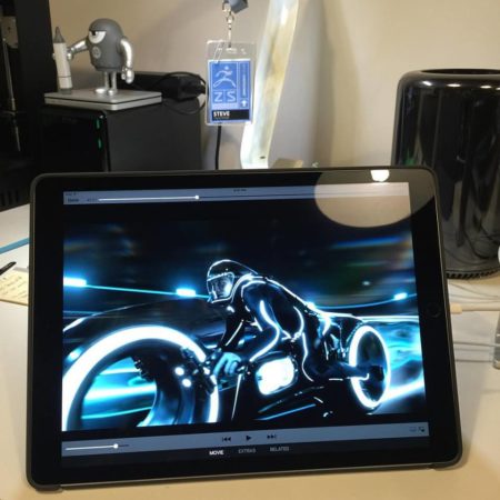 Sketchbook Studio's Steve Talkowski's iPad Pro & Mac Pro on his desk.