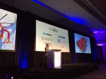 01 - Dr. Biplab Sarkar, CEO of Vectorworks, on stage discussing the future of Vectorworks CAD/BIM software. More than a half million users in AEC and other industries rely on this popular product. 