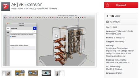 02 - Any SketchUp user can install the AR/VR Extension now and publish models for the Hololens device from the desktop -- available for both macOS and Windows. 