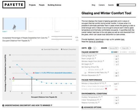 01 - Boston's Payette is one of the firms that folks can vote for (People's Choice) for the AIA 2016 Innovators award, for the development and use of their thermal occupant comfort tool shown here. The tool is available and open to use on the web. 