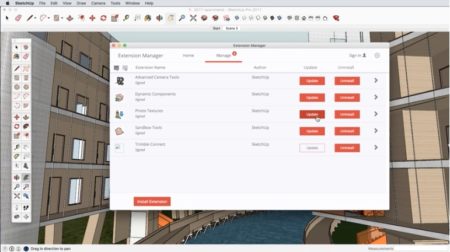 02 - SketchUp 2017's Extension Manager is a new feature that helps users keep tabs on what they have installed. 
