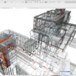 07- An overlay view can isolate particular elements in the BIM model, like the mechanical ductwork. 