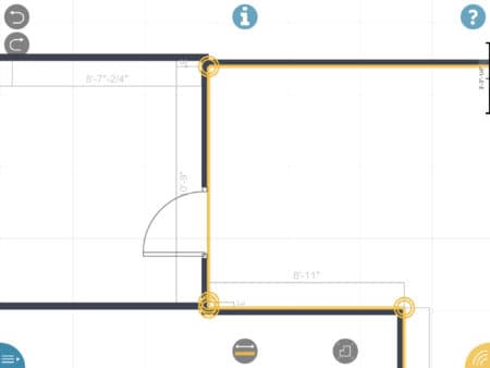 12 - I have joined the rooms by aligning the common door. However, different dimensions to the door from the corner forced this error of sorts. 