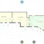 26 - The overall building surveyed with OrthoGraph I and with dimensions, room titles and dimensions visible. 