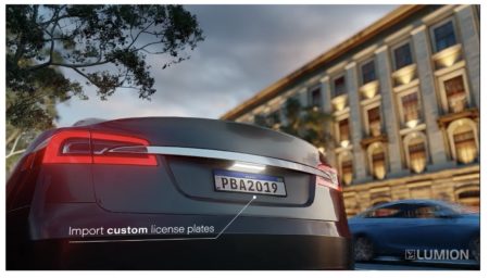New custom license plates are just one of the cool new features in Lumion version 12.3