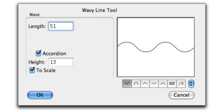 Wavy Line dialog: one of many tools in WildTools 10.6 plugin for PowerCADD
