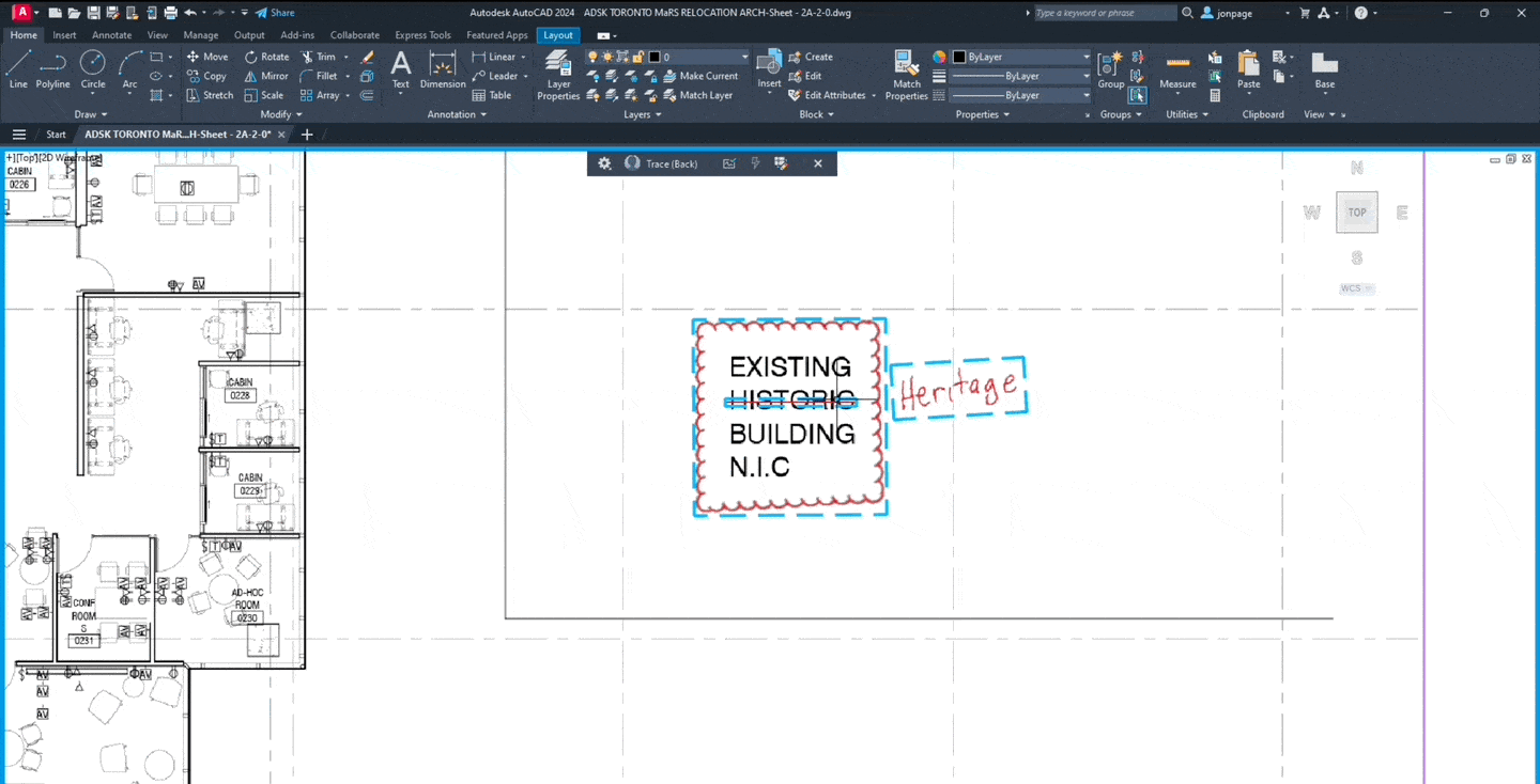 Markup Import in AutoCAD 2024 features are shown here in this GIF animation.