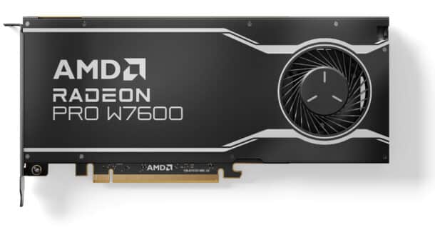 AMD Radeon PRO W7600 graphics card. Image: AMD.