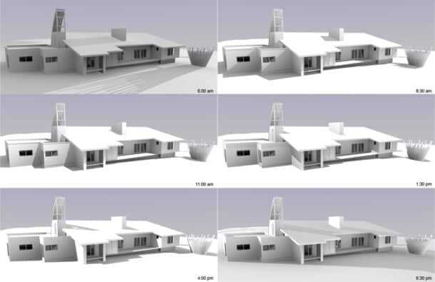 BIM models enable an architect to generate quick animations for sun-shade studies. 