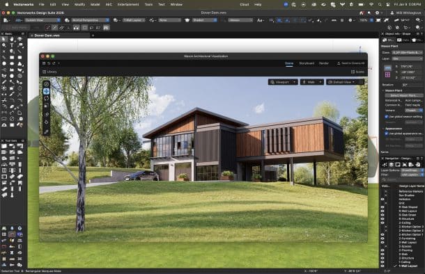 Maxon Redshift for Vectorworks is a plugin for the BIM software adding real-time, photo-realistic, GPU-accelerated raytracing to Vectoworks workflows.